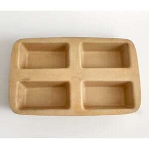 Pampered Chef Mini 4 Loaf Stoneware Bread Pan 15"x 9" Family Heritage Collection